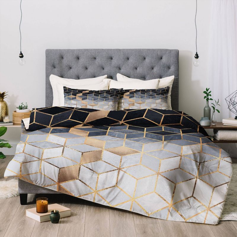 Elisabeth Fredriksson Soft Gradient Cubes II Comforter Set Blue - Deny Designs, 3 of 8