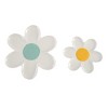 Totalee Gift Daisy Platters Set of 2 Ceramic White - 2 of 3