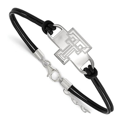 Black Bow Jewelry Sterling Silver Texas Tech Red Raiders NCAA Identification Bracelet 7 Inch