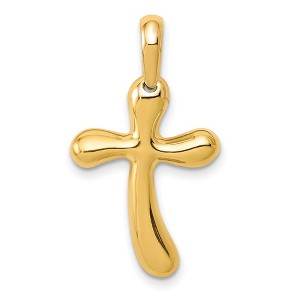 Black Bow Jewelry 14k Yellow Gold Polished Freeform Cross Pendant - 1 of 4