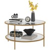 HOMCOM Side Table with Storage, 2-Tier Round End Table with Tempered Glass Top and Steel Frame for Living Room - 4 of 4