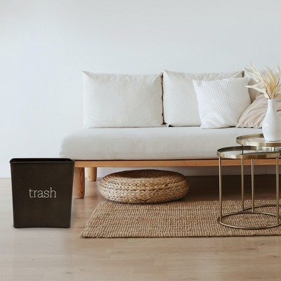 Black Enamel 3.5 Gallon Modern Farmhouse Trash Can