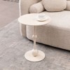 SEVOBAL End Tables Vintage Metal Round Side Table Durable Rust Resistant Stylish for Living Room Bedroom , Milk White, 18.5"*18.5"*8.7" - 3 of 4