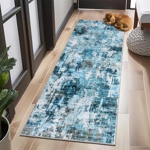 Modern Abstract Area Rugs Washable , Soft Large Bedroom Rug - 1 of 4