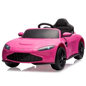 12V Ride on Sports Car for Kids, Licensed Aston Martin Battery Powered Car Toddles, Ride on Toy with RC, Horn, Soft Start - 1 of 4