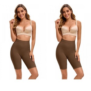 INSPIRE CHIC 2 Pcs Women's Butt Lifter Thigh Slimmer High Elasticity Control Waist Panties - 1 of 4