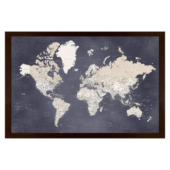 Home Magnetics Standard World Map - Midnight Blue