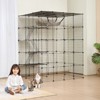 VEVOR Large 4-tier Cat Cage, 54 x 41 x 69", Detachable Metal Wire Cat Enclosure, with 5 Front Doors Hammock Ramp ladders, Indoor & Outdoor Crate - 2 of 4