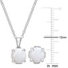 EVERLY JEWELRY | Sterling Silver 2 2/5 CT TGW Opal Solitaire Stud Earring and Pendant with chain Set - 2 of 4