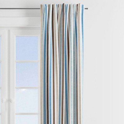 Bacati - Mod Diamonds A/C Stripes Cotton Printed Single Window Curtain Panel