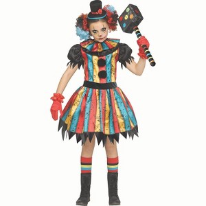 Fun World Girls' Colorful Carny Clown Dress Costume - 1 of 2