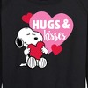 Women's - Peanuts - Snoopy Hugs And Kisses Lightweight French Terry Wide Neck Long Sleeve Shirt - 2 of 4
