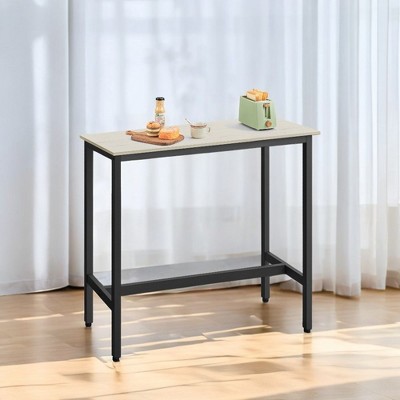 VASAGLE, Narrow Long Bar, Kitchen Dining, High Pub Table, Sturdy Metal Frame, Industrial Design
