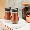 Juvale Stainless Steel Copper Salt and Pepper Shakers Set with Glass Bottom, Perforated "S" and "P" Caps for Kitchen, 4oz - 2 of 4