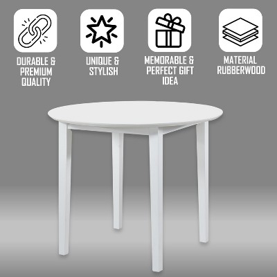 Houston 36" Round White Rubberwood Dining Table