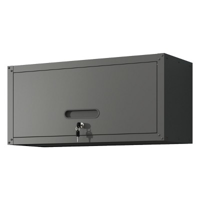GlasFlength Decorative Storage Cabinets Metal Storage Cabinet Tool Storage Cabinet Locking Storage Cabinet for Workshop, Black, 29.53"*11.81"*13.58"