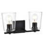 Elegant Lighting Kacey 2 light Black and Clear Bath Sconce - 3 of 4