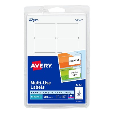 Avery Laser/Inkjet Multipurpose Labels 1" x 1 1/2" White 10/Sheet 166215