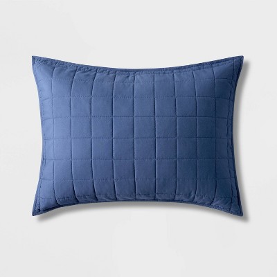 Navy quilted outlet pillow sham