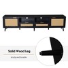 JUJABU Rattan TV Console for TVs up to 85", with Solid Wood Legs and Storage Cabinets for Living Room - 4 of 4