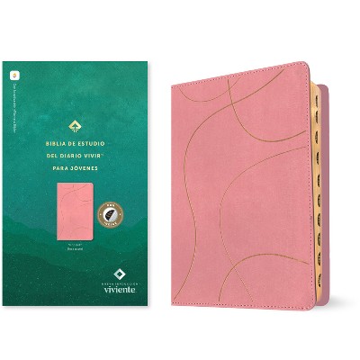 Biblia de Estudio del Diario Vivir Para Jóvenes Ntv Con Filament (Sentipiel, Rosa Pastel, Índice, Letra Roja) - (Leather Bound)
