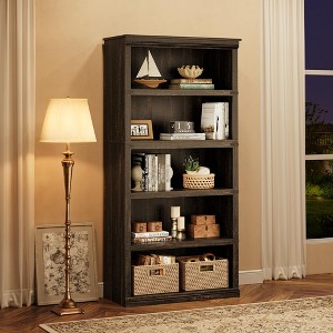 3-5 Tier Bookcase, Farmhouse Book Shelf with Storage Open Display Bookshelves,  Low Book Case Wooden 3-5 Shelf Bookcase Home Decor Furniture - 1 of 4