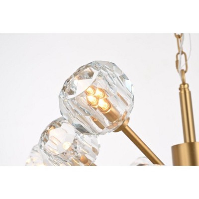 Gold Modern 18-Light Crystal LED Pendant Chandelier