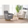 360 degree rotation armchair cotton linen skin friendly fabric ergonomic design living room chair - 3 of 4