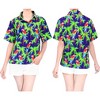 HAPPY BAY Women's Button Down Summer Beach Party Colorful Shirt Hawaiian Short Sleeve Vacation Button Up Dress Shirts Colorful for Women - 2 of 4
