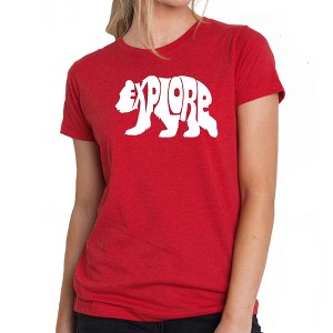 LA Pop Art Explore - Women's Premium Blend Word Art T-Shirt - 1 of 4