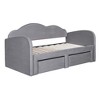 Whisen Morden Design Twin Size Upholstered Daybed with Cloud-Shaped Backrest, Trundle, 2 Drawers and USB Port - 4 of 4