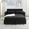 VASIP 3-in-1 Velvet Sleeper Sofa Bed w/USB, Adjustable Pull-Out Bed, 2 Lumbar Pillows & Side Pocket - Convertible for Living Room - 3 of 4