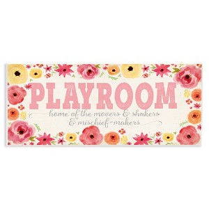 Stupell Industries Playroom Of Mischief Makers Pink, 17" x 7" - 1 of 4