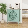 Vynxaria 3 Drawer Cabinet with Hollow-Carved 3 Drawer Dresser Storage Chest with Metal Handles For Entryway Living Room Bedroom - 2 of 4