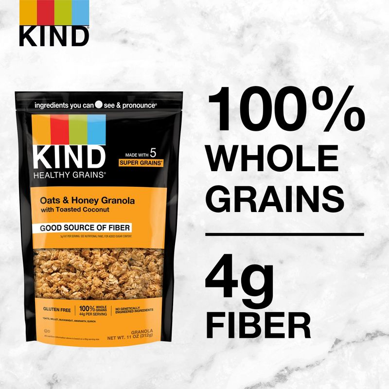 KIND Healthy Grains Oats & Honey Clusters - 11oz, 5 of 11