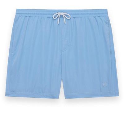 Future Planet Men's Premium Designer Azure Fast-Dry 7" Swim Trunks Ice Blue