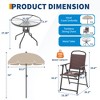 6 Pieces Outdoor Dining Set With Umbrella, Patio Table and 4 Folding Chairs With Umbrella, Garden Patio Furniture Set With Umbrellas - 4 of 4