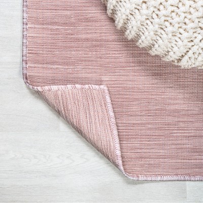 Ethan Pink Round Flatweave Synthetic Area Rug