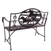 Distressed Bronze Wild Horses Garden Bench - 4 of 4