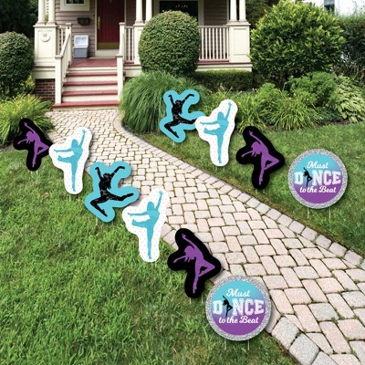 Big Dot of Happiness Must Dance to the Beat - Dance - Dancer Lawn Decorations - Outdoor Dance Party or Birthday Party Yard Decorations - 10 Piece