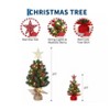 TackView Mini Christmas Tree with Top Star & Lights, Tabletop Artificial Christmas Tree with Red Berries & Pine Cones, for Holiday Decorations - 3 of 4