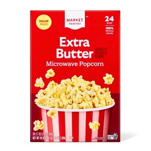 Extra Butter Microwave Popcorn - 64.8oz/24ct - Market Pantry™ - 1 of 3