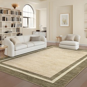 Modern Bordered Area Rugs Washable Contemporary Indoor Rug - 1 of 4