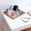 justin shiels Pink In Abstract 12" x 12" Square Bamboo Tray - Deny Designs - 2 of 2