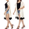 LA LEELA Women's Summer Open Front Vacation Beachwear Bathing Suit Boho Beach Duster Holiday Cover ups Cardigan XL-XXL Beige, Solid - 4 of 4