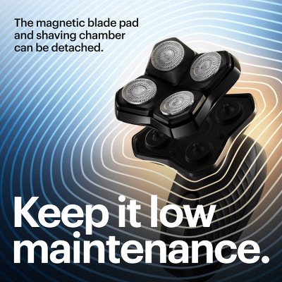 Manscaped Dome Shaver Plus Essentials Kit: Battery Powered, Rotary Electric, 1 Speed, Head Application