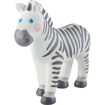 HABA Little Friends Zebra - 4" Chunky Plastic Zoo Animal Toy Figure