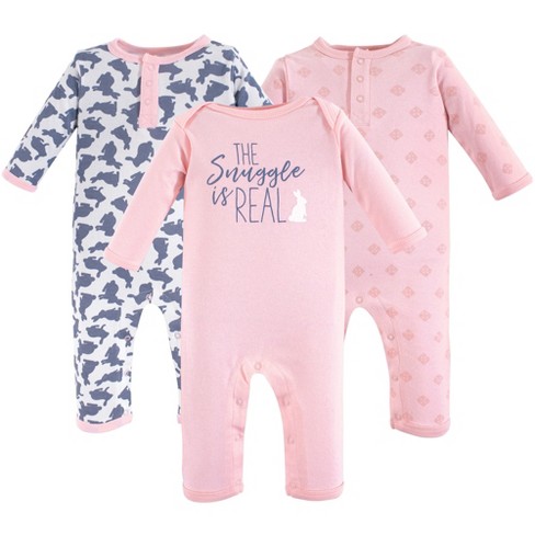 Yoga Sprout Baby Girl Cotton Coveralls 3pk, Snuggle Bunny, 12-18 Months ...