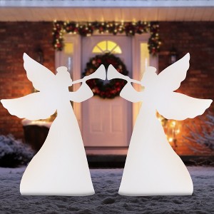 Best Choice Products 3ft Set of 2 Christmas Angel Yard Decorations w/ Weather-Resistant PVC, 4 Stakes - 1 of 4
