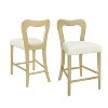 Okak Set of 2 Counter Height Bar Stools for Dining Rooms,Upholstered Heart-Shaped Hollow Back Counter Bar Stools Without Arm - 2 of 4